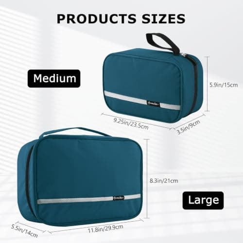 homchen Hanging Travel Toiletry Bag, Waterproof Folding Portable Cosmetic Wash Bag for Men and Women (M, EGREEN) — view 4