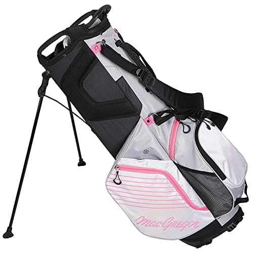 MacGregor Golf Ladies VIP 14 Divider Stand Carry Bag with Full Length Dividers (Grey/White/Pink) — view 2