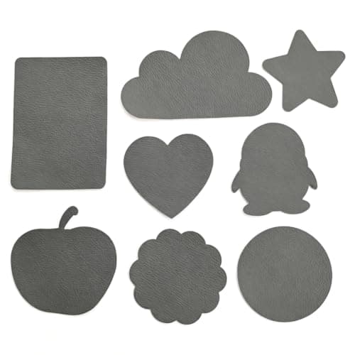 Self-Adhesive Leather Repair Set of 8,Repair Patch Waterproof Kit for Bags,Furniture,Car Seat,Couches,Boat Seat,Sofa,Chair (Dark Grey)