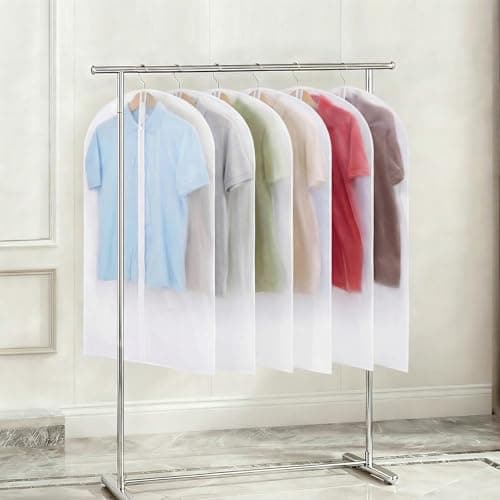 12 Pack Garment Bags, 40in PEVA Suit Bags Clothes Covers, White Edge — view 5