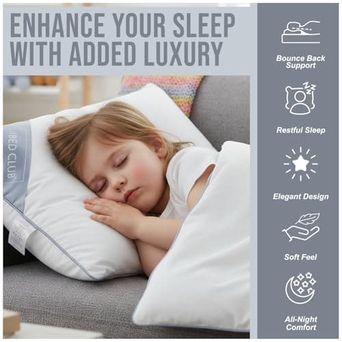 GC GAVENO CAVAILIA Hotel Collection Soft Pillow 5 Pack | Bounce-Back Neck Support Pillow With 100% Cotton Cover | Hypoallergenic Hotel Quality Pillows For Sleeping Back & Side Sleepers Pillow 74x48cm — view 5