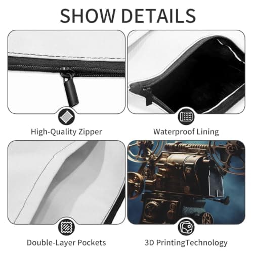 Waterproof Book Sleeve with Zipper & Front Pocket Book Cover Protector — view 4
