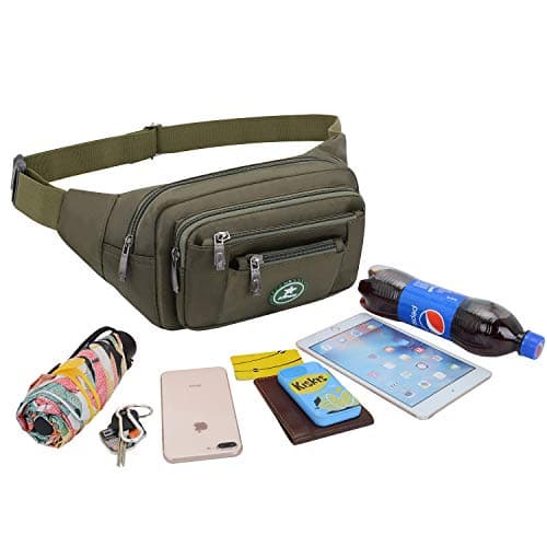 Waterproof Bum Bags Men Women Sport Running Hiking Backpacks Sports Bike Bags Cases for Knives and Hiking Tools (Olive) — view 2
