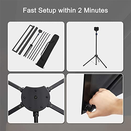Projector Screen with Stand, 60 Inch Outdoor Projector Screen 16:9 and Stand, Portable Projection Screen with Aluminium Frame, Lightweight and Compact, Easy Setup, Idea for Home Cinema, Backyard Party — view 5