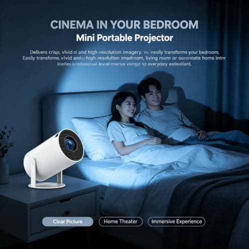 Denvoro Mini Portable Projector, Auto Keystone 180° Rotation — view 3