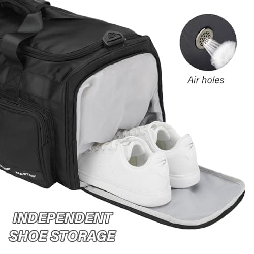 MAXTOP Travel Duffle Bag for Women Carry On Tote Weekender Overnight Bag Large Capacity Duffel Bag with Shoe Compartment,Gym Tote Bag with Dry and Wet Separation — view 4