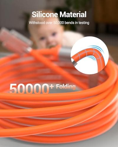 3 in 1 Multi Charging Cable, 60W Fast Charger Cords, 4ft Soft Silicone Charger Cable with Leather Strap, Type-C/Micro USB/Light-ning, Compatible with iPhone 15/iPad/Samsung/Google/PS/Tablets — view 5