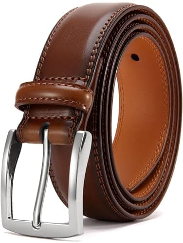 DOOPAI Mens Dress Belt -Genuine Leather Dress Belts For Men,Casual Suit Jeans Belt-Single Prong Buckle black belt