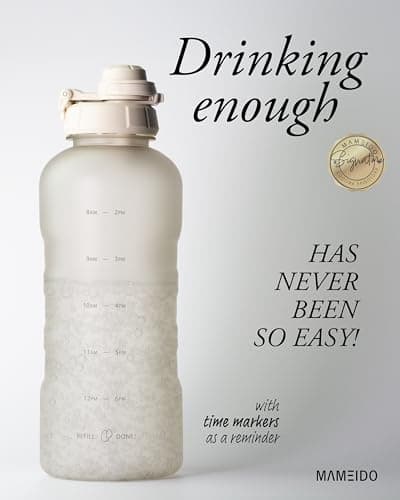 MAMEIDO Water Bottle with Straw 2 L (Ivory Beige) — view 2