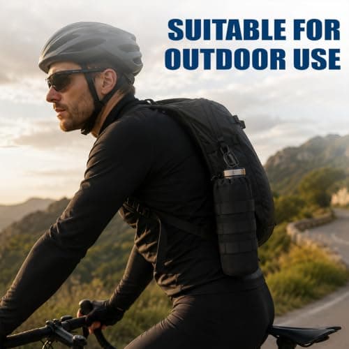 2 Pcs Water Bottle Holder, for Molle Water Bottle Pouch & 2 Carabiner — view 4