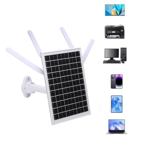GOWENIC 12W Solar Powered 4G LTE Modem Router, 300Mbps Outdoor Solar WiFi 6 Extender with SIM Card Slot, IP66 Water Proof, 150M WiFi Range, 18000mAh Battery (Black Antennae) — view 6