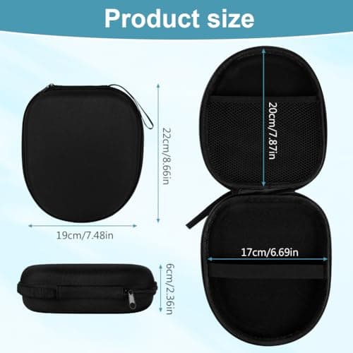 Ainiv Hard Case Compatible with Sony WH-CH700/710/720N WH-1000XM4 and JBL 720BT 710BT Wireless Noise Cancelling Headphones, Large Headphone Case, Portable Travel Headphone Storage Cover Bag (Black) — view 2