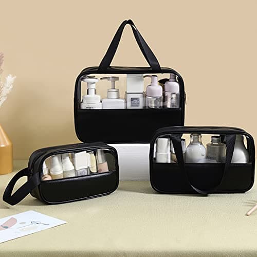 Mikytoper Clear Toiletry Bag 3 pcs, Waterproof Wash Bags Set in PVC — view 3