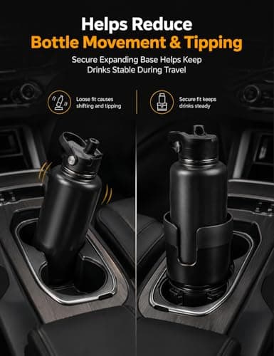 Xtremeauto Car Cup Holder Expander for Large Bottles & Mugs – Adjustable Expanding Base – Universal Vehicle Cup Holder Adapter for Cups, Tumblers & Water Bottles up to 96mm — view 4