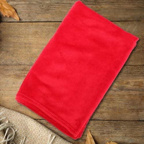 Red Coral Fleece Throw Blanket for Office Travel Autumn Winter — view 5