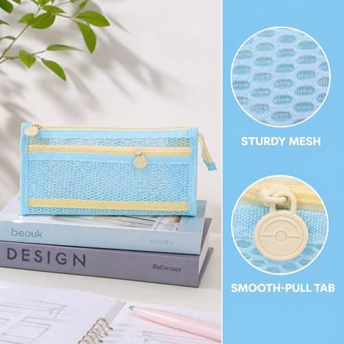 DINSAGE 2 PCS Clear Pencil Case, Transparent Small with Large Capacity Zipper Pouch, Portable Exam for School Office Travel, Pencil Case for Students, Teens, Adults — view 6