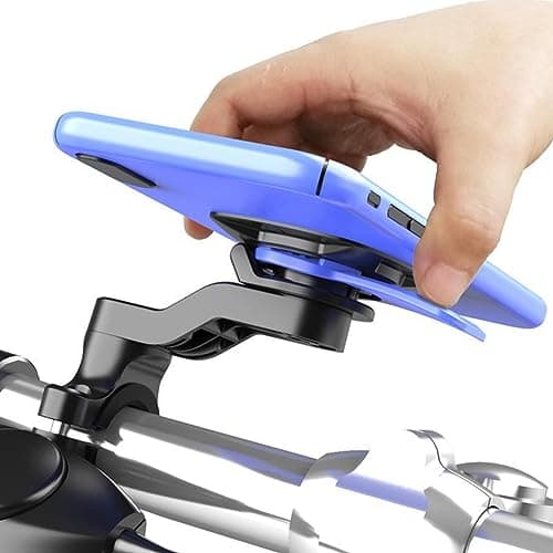 Modonghua 360° Rotatable Adjustable Motorcycle Phone Mount, Bike Phone Holder, Motorcycle Phone Holder with Adapter Quick Release, Out Front Bike Mount for Most 4.7-7.2inch Smartphone (black+blue) — view 3