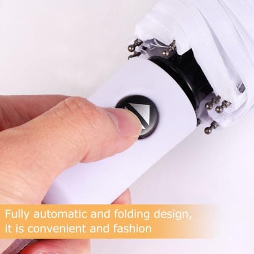 FOYTOKI White Travel Umbrella Automatic Fully Triple Folding — view 4