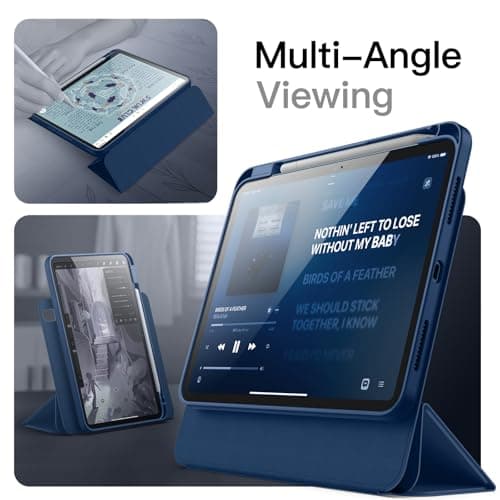 JETech Magnetic Detachable Case for iPad (A16) 11th/10th Gen, Navy — view 3