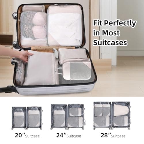 SYEXDZON Compression Packing Cubes, 8pcs Travel Organisers — view 6