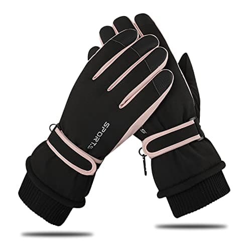 Andiker Ski Gloves Women Windproof Winter Warm Thermal Touchscreen Bike Cycling Gloves Snow Sports Snowboard Riding (black)