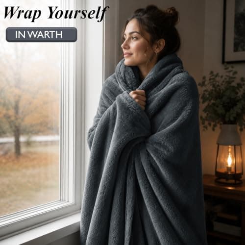BedLooms Fleece Blanket Grey Single 130x150 cm, Throws for Sofas, Bed Throw — view 4