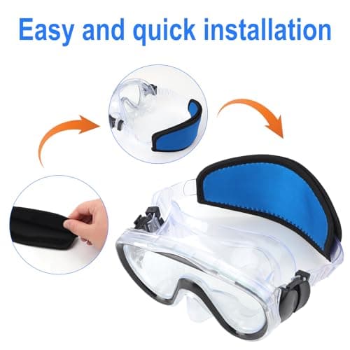 NQEUEPN 4 pcs Diving Mask Straps, Swimming Waterproof Mask Strap Covers Neoprene Mask Strap Covers Water Sports Snorkel with Neoprene Slap Straps for Diving Masks — view 5