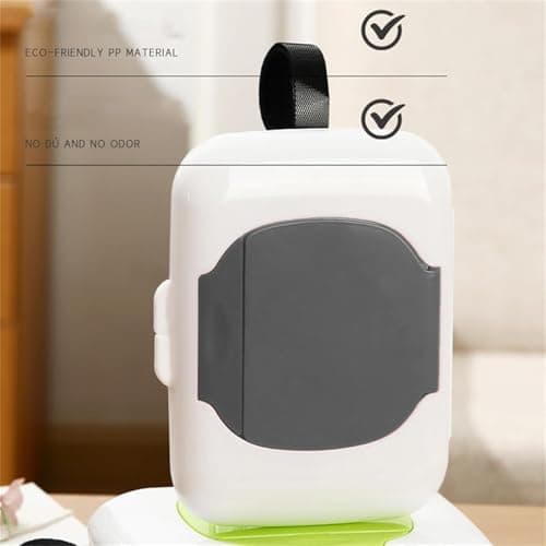 Travel Wipe Holder, Reusable Refillable Wet Wipe Container, Hanging Dispenser for Strollers, Safe Wet Storage Case, Gray — view 6