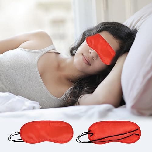 5 Pcs Eye Sleep Masks, Eye Blinderfold for Sleeping Covering, Travel, Party Supply (Pink) — view 6