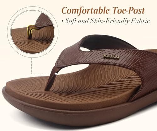 KuaiLu Womens Arch Support Flip Flops Yoga Mat Cushioned Orthopedic Sandals — view 3