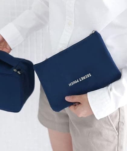 Travel Organiser Bra Underwear Lingerie Holiday Suitcase Portable Pouch Socks UK Brand (Navy Blue) — view 4