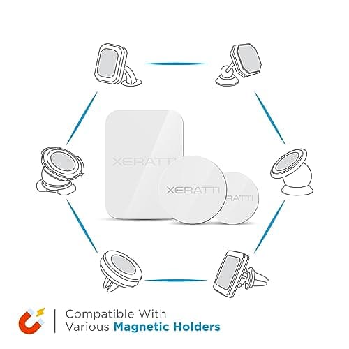 Xeratti 16 Piece Metal Plate Phone Accessories Pack, Premium Ultra Thin Metal Plates for Magnetic Phone Mounts, Car Phone Holders (White) — view 4