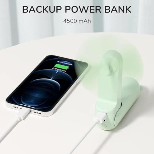 JISULIFE Handheld Fan 8 Plus: 40H Cooling & 4500mAh PowerBank & Flashlight — view 3