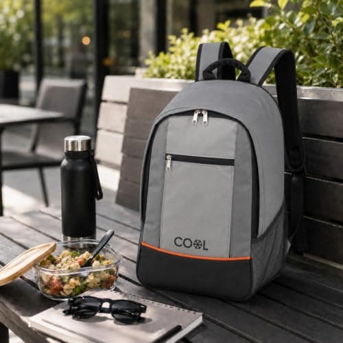 URBNLIVING 20L Insulated Cooler Backpack, Leak-Proof Thermal Foil Lining, Durable Polyester Construction, Hands-Free Food & Drink Storage for Camping, Picnics & Travel - Grey — view 6