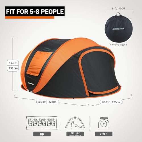 EchoSmile 2/4/6 Person Easy Pop Up Tent, Instant Family Tents for Camping — view 2