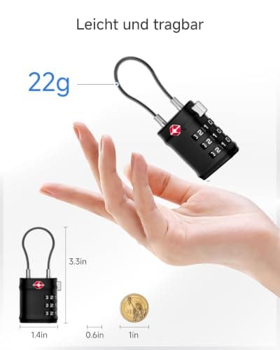 LUGGEX Suitcase Locks, Luggage Locks, TSA Approved Luggage Locks,Charcoal,8 — view 3