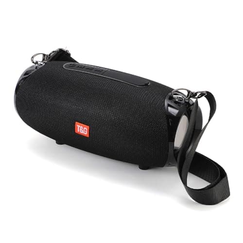 T&G Ourdoor Bluetooth Speaker,20W Loud Wireless Speaker with Shoulder Strap, FM Radio, TF/USB Support, IPX5 Waterproof,Large Boombox For Camping, Hiking, Party, Gift For Men