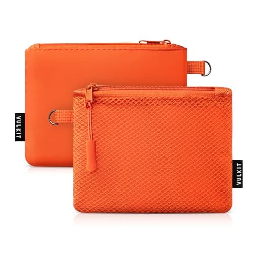 VULKIT 2 Packs Zip Wallet Small Coin Purses Multifunctional Travel Pouch Mini Storage Bag Portable Double Fastener Case