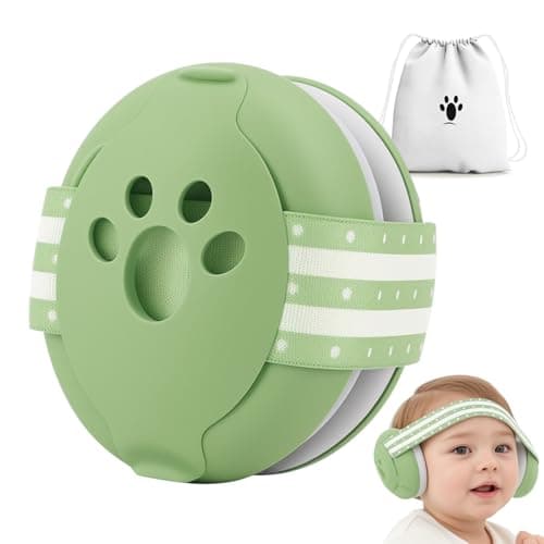 SHOCHX Baby Ear Defender for Babies and Toddlers up to 36 Months, Noise Reduction Earmuffs, Comfortable Infant Headphones for Improves Sleep, Baby Travel Essentials for Airplane/Sleep (Green)