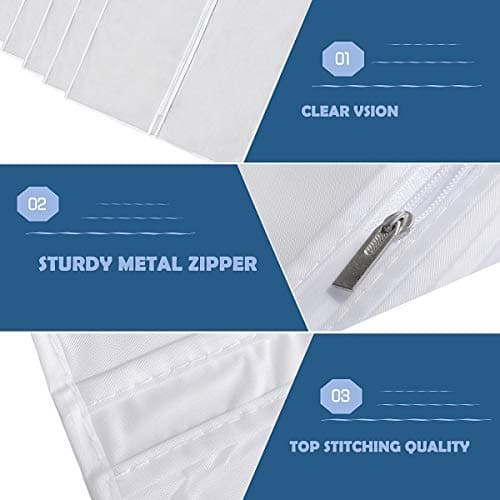 Garment Bags, 12 Pack 60cm x 100cm Breathable Suit Bag Covers with Zip, PEVA Clothes Cover Bags Coat Garment Bags Waterproof Moth Proof Dress Cover Bags for Wardrobe Storage and Travel (40" x 24") — view 5