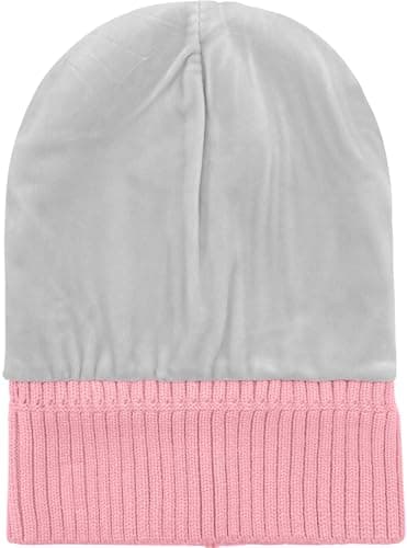 ATNKE Kids LED Lighted Beanie Hat,USB Rechargeable 4 LED Running Headlamp Hands Free Head Torch Cap with Light Winter Warm Fleece Lined Knit Beany Gifts for Boys and Girls/Pink — view 4