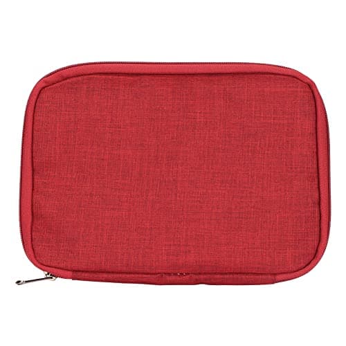 Watch Band Storage Bag Portable Case for Smartwatch Straps Cable Earphones Travel | Ideal Mothers Fathers Friends | High Grade Cationic 300D Material (Burgundy) — view 6
