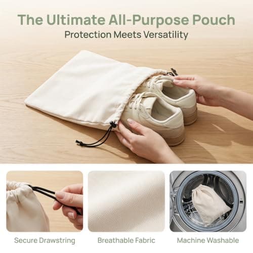 Rovelin Cotton Drawstring Bags - Reusable Dust Proof Shoe Bags — view 6