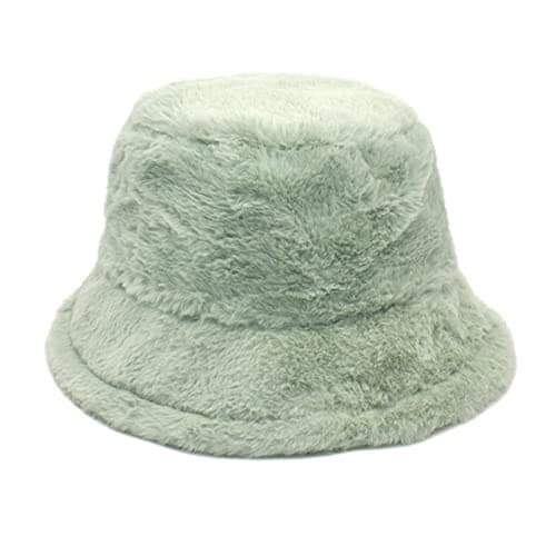Womens Solid Winter Thermal Windproof Bucket Fisherman Hat Outdoor Travel Accessory (Mint Green, M)