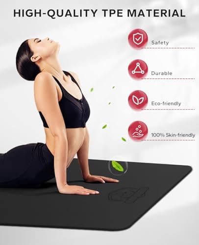 HAPBEAR Large Yoga Mat for Women- 198cm×137cm×6mm, TPE Non-Slip, Durable, Eco-Friendly, Extra Large Thick Wide Exercise Mat for Pilates,Gym,Workout,Home,Fitness, (Barefoot Exercise)-Green — view 5