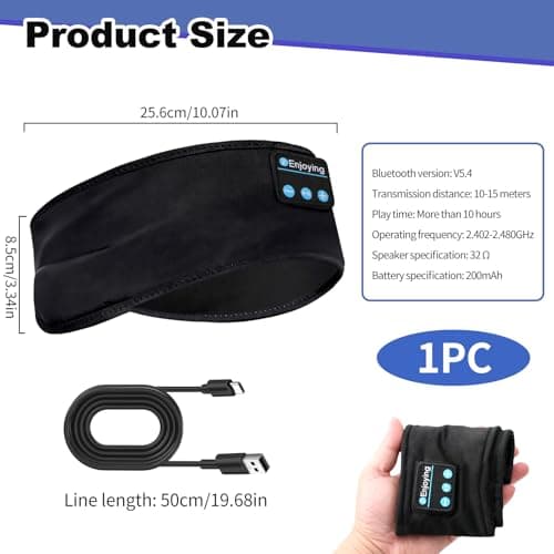 Sleep Headphones Headband Bluetooth 5.4 Headphones for Sleeping & Sport — view 3