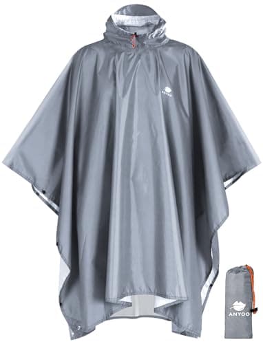 ANYOO Waterproof Rain Poncho Lightweight Reusable Adult Unisex Multi-use