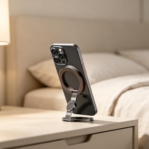 Fidget Spinner Magnetic Phone Holder Stand, Dual Sided Magnet Phone Grip Ring Compatible with MagSafe Cases, for iPhone & Android Devices, Stress Relief Accessory for Gym, Home, Travel，Rose Gold — view 6