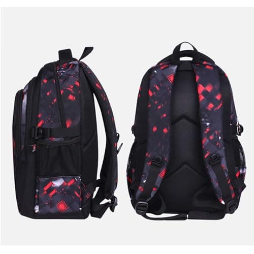 Boys Backpack For Kids Bookbag For Middle School Bags Travel Back Pack Toddlers Backpack And Lunchbox (Red, One Size) — view 3