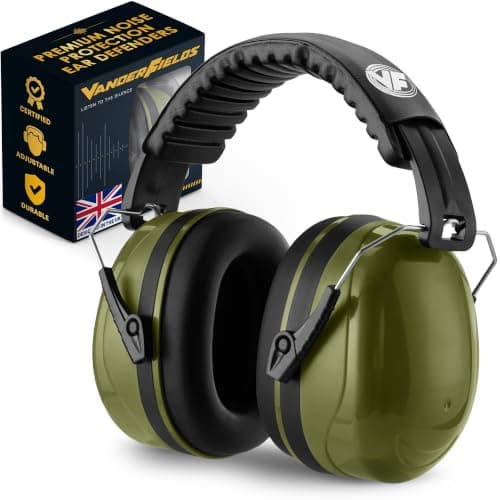 Vanderfields Adult/Teens Ear Defenders, Noise Cancelling, Army Green